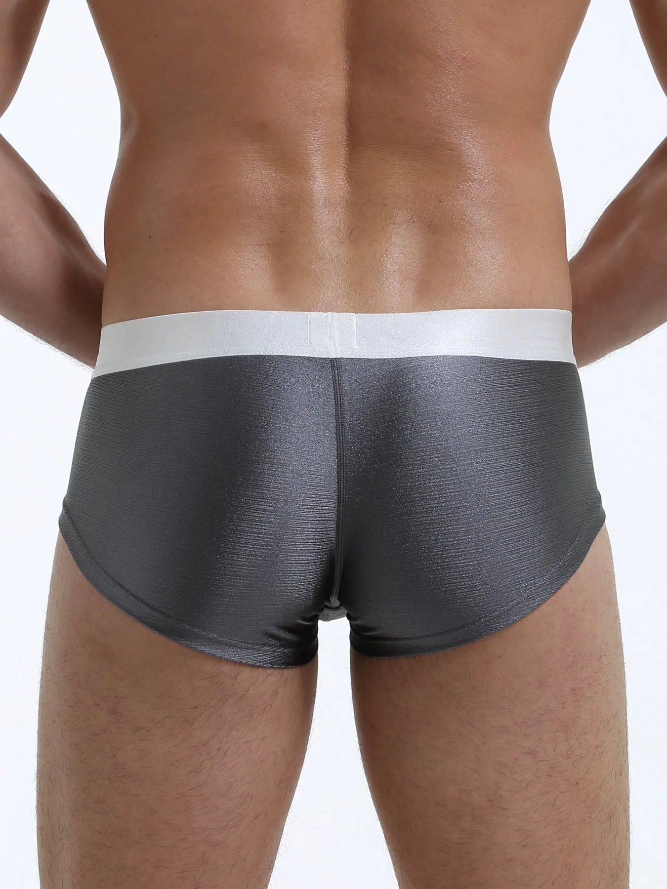 Male Sex Soft and Comfortable Boxer Sexy Smooth Brushed Breathable Nylon Spandex Large Space Single Layer Front Crotch Underwear