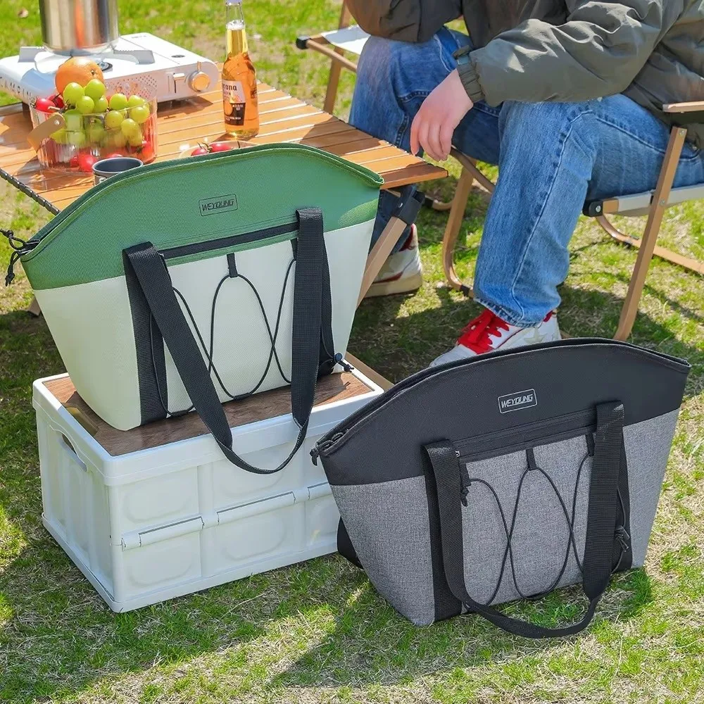 สะดวกถุงอาหารกลางวันฉนวนความจุขนาดใหญ่กันน้ํากล่องอาหารกลางวันความร้อนกระเป๋าเดินทาง Cooler อาหารกลางวันกระเป๋าถือ Camping