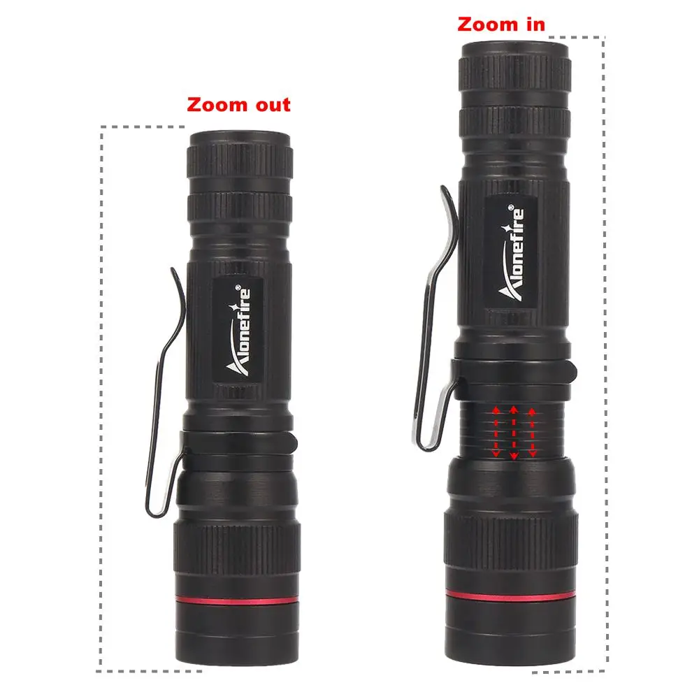 3W Zoom Mini Flashlight Zoomable Portable Torch Bright Lighting Outdoor Camping Hiking Backpack Pocket Kids Girl Handheld lamp