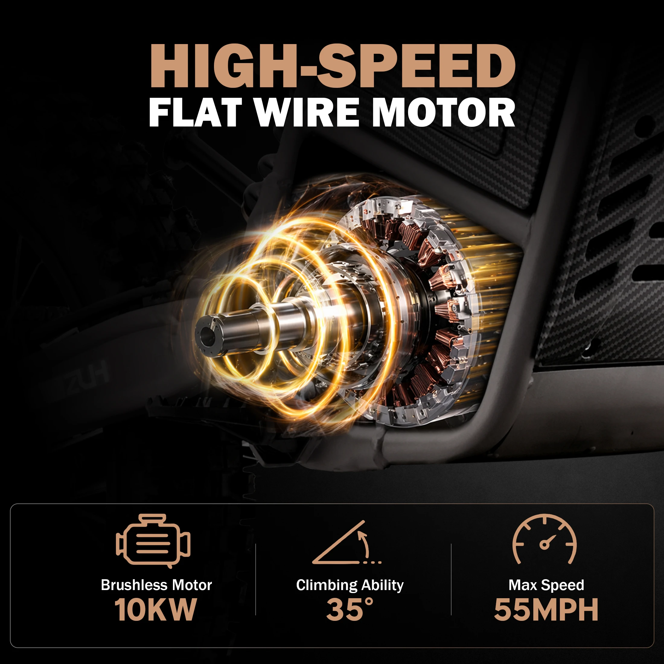 ZUH Z03 PRO Electric Dirt Bike for Motorcycle Adults, 72V 10000W Brushless Motor, 55MPH Max Speed, 35Ah Lithium Battery, 65 Miles Max Range, Full Hydraulic Brakes, Dual Suspension, 19/17 Inch Off-Road Tires