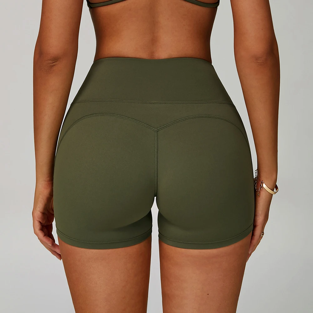 

Женские спортивные шорты для йоги с высокой талией, подтягивающие ягодицы, быстросохнущие леггинсы для фитнеса, бега и велоспорта, шорты-бриджи 3/4