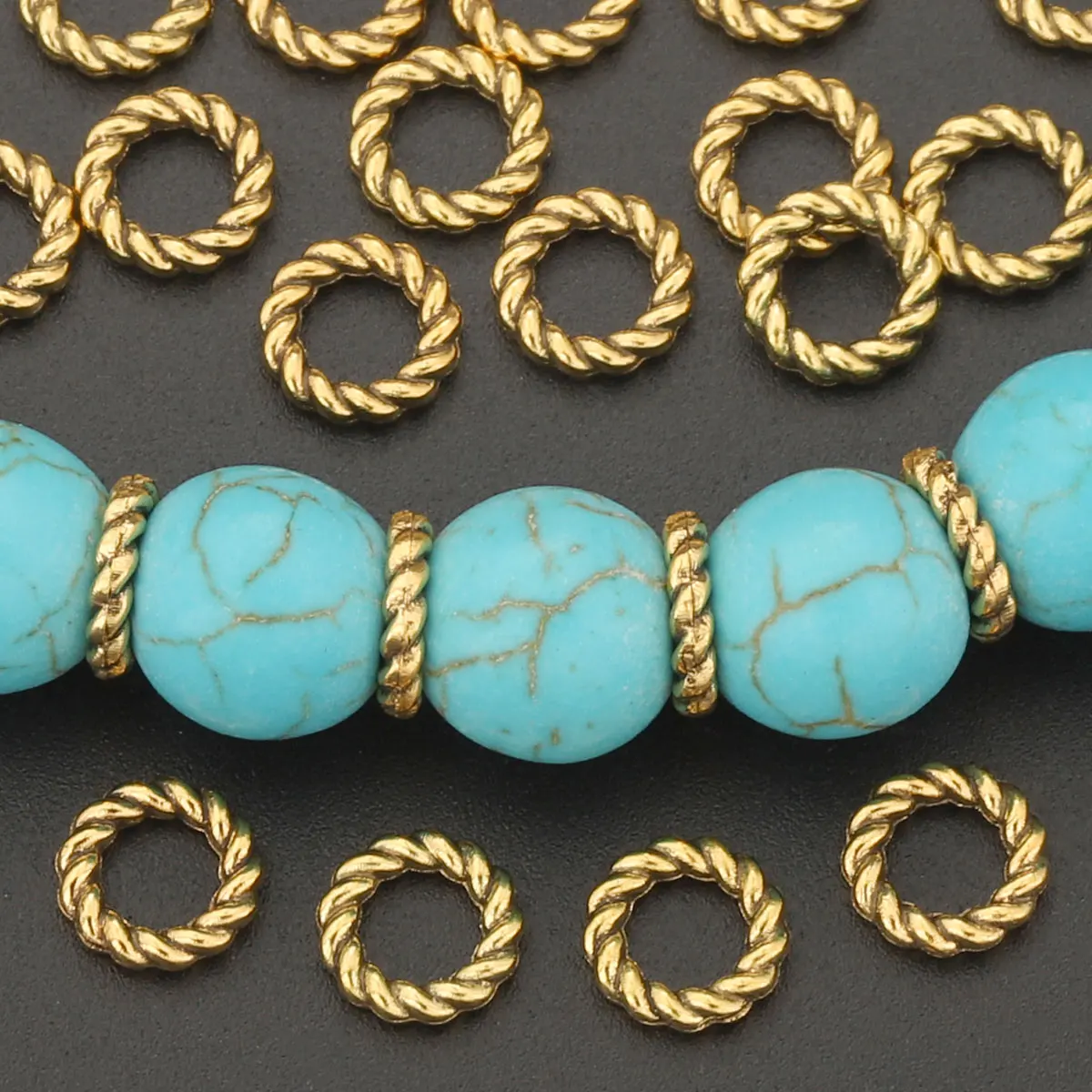 150 PCS Zinc Alloy Circular Spacers Beads, suitable for DIY jewelry, bracelets, necklaces and accessory production.