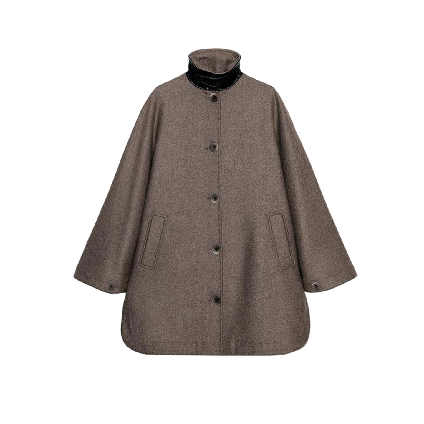 Winter New Casual Hooded Double Layered Decoration Coat Loose Fit Stand Collar Women's Outerwear Polyester Fiber 00%