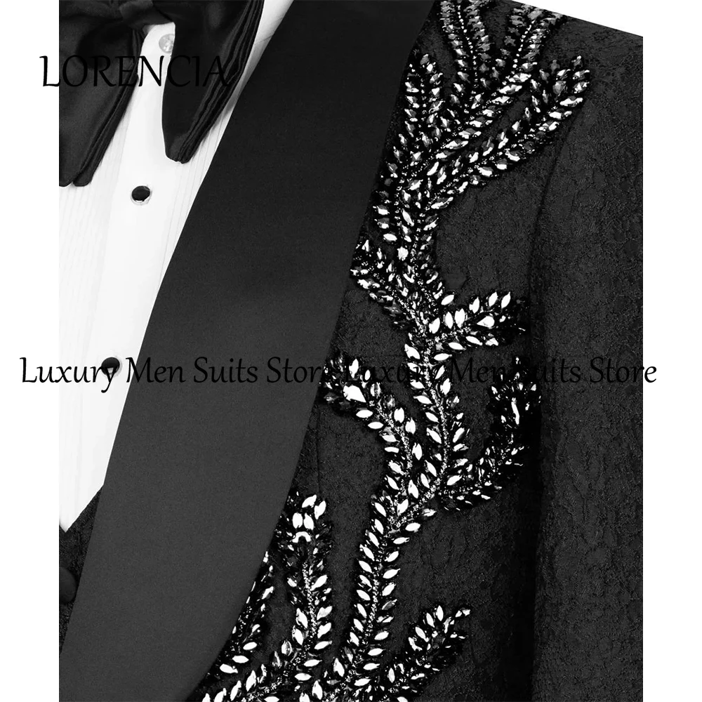 بدل جاكار فاخرة للرجال 3 قطع شال طوق البدلات الرسمية ملابس الحفلات المسائية مخصصة السترة السراويل سترة Somerset heren