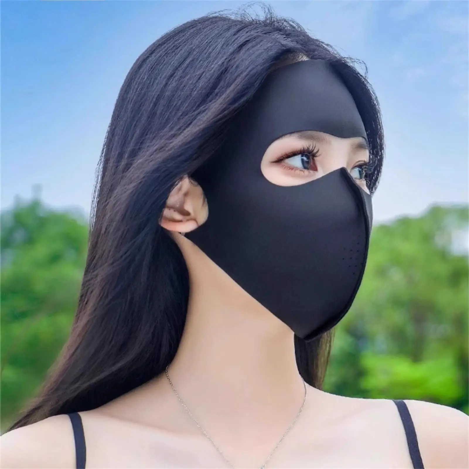 

Ice Silk Full Face Sun Protections Mask UPF50+ UV Blocking Lightweight Breathable for Cycling Outdoor Activities