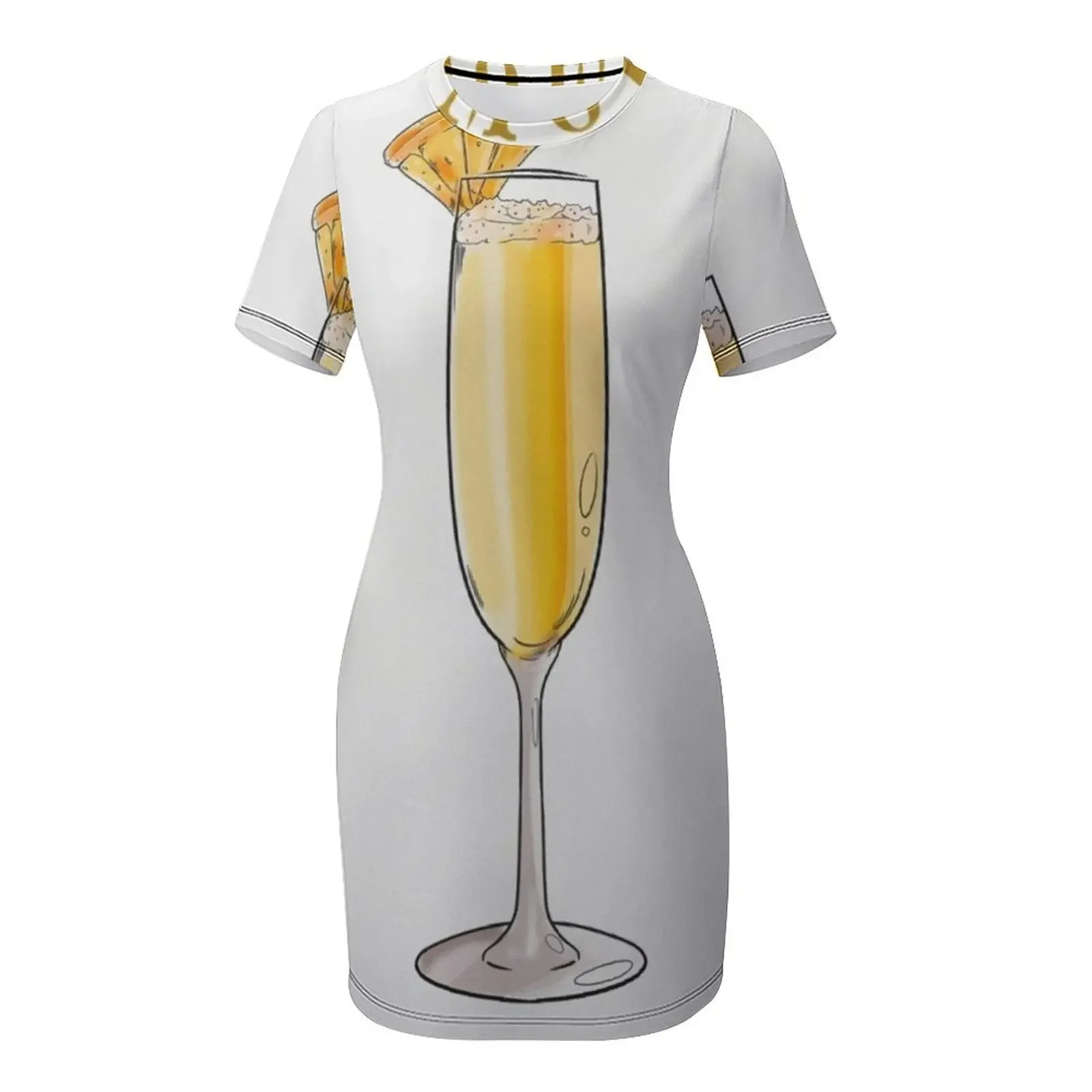 ドリンクミモザワイン半袖ドレスウエディングドレス2025ドレス女性用ロングドレス女性用