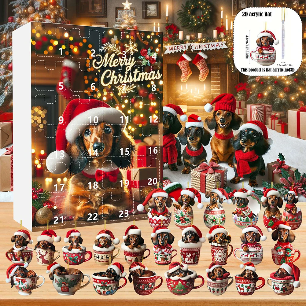 

Dachshunds Christmas Advent Calendar 2024 With Dachshunds Figure Ornament Christmas Countdown Calendar Xmas Gifts for Dog Lover