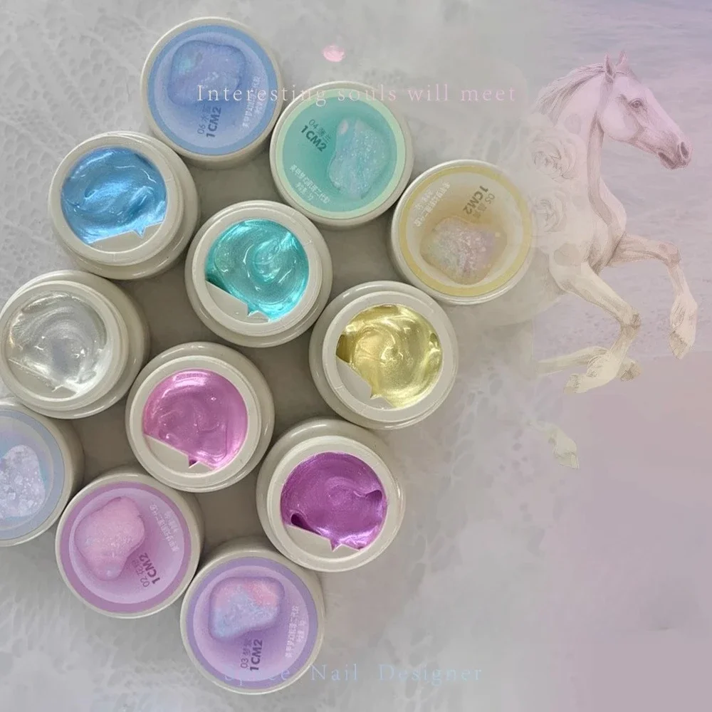 

6Colors Aurora Mermaid Texture Modeling Gel 3D Carving Drawing Design Creative Nail Art UV/LED Gel Varnishes All For Manicure