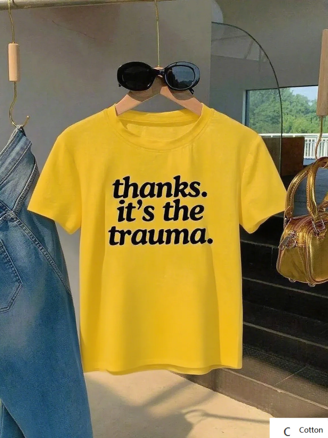 قطن عالي الجودة مع "شكرًا فكاهيًا. إنه الصدمة." طباعة ارفع أسلوبك أثناء مشاركة تي شيرت اضحك S-4XL