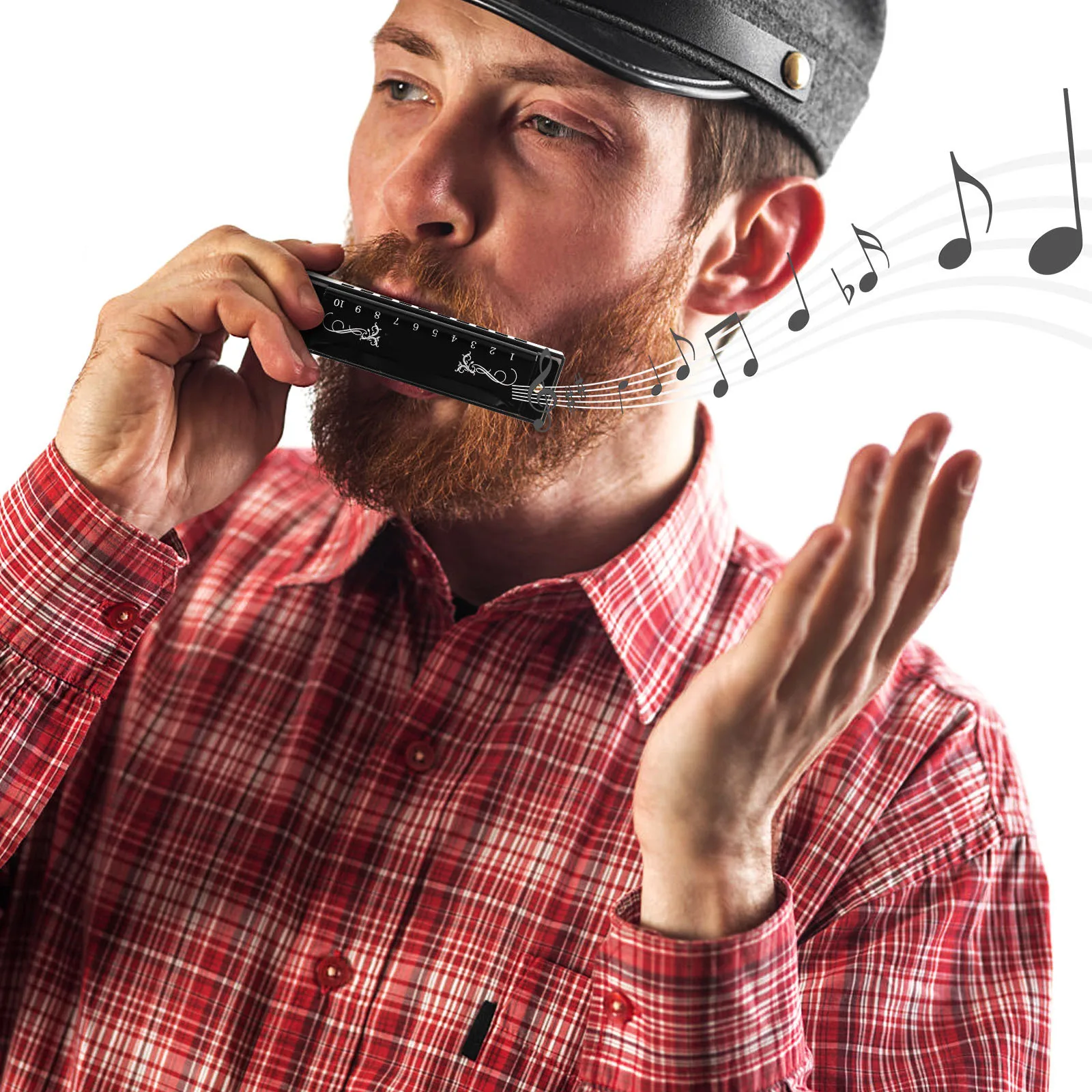 

Compact Harmonica 10 Holes Key of ABS Body Metal Comb Comfortable Mouthpiece Perfect for Learning Playing Traveling