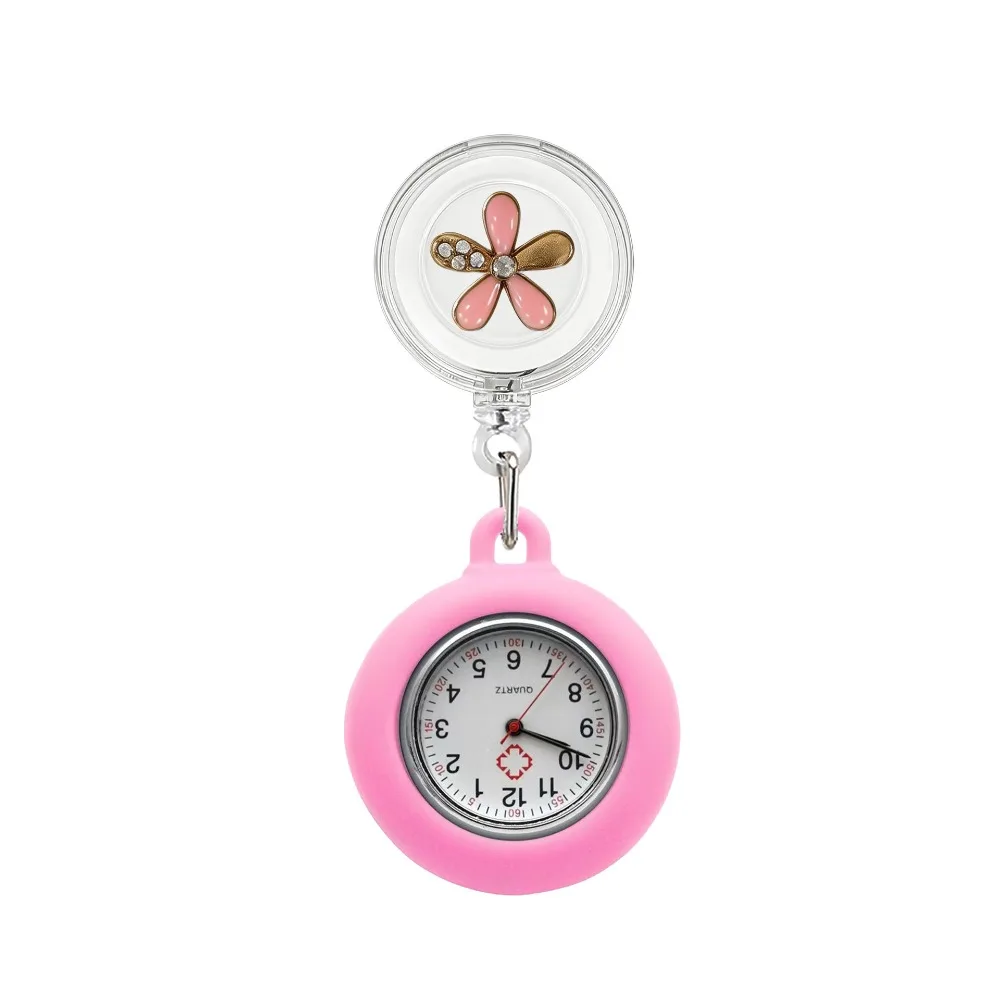 Retractable Badge Reel Retractable Nurse Watch Anti-Lost Practical Retractable Pocket Watch Decorative Pendant Fob Watch Staff