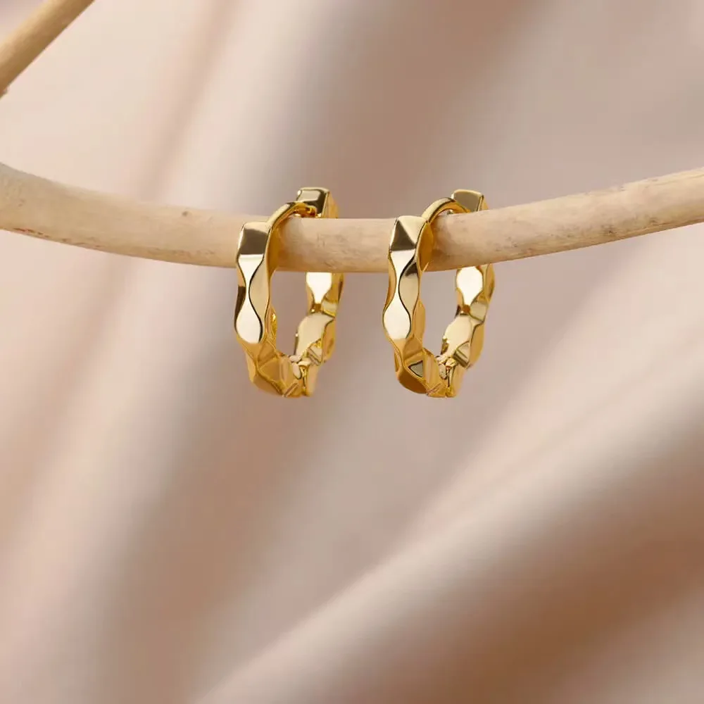 Brincos femininos elegantes estilo retrô em aço inoxidável