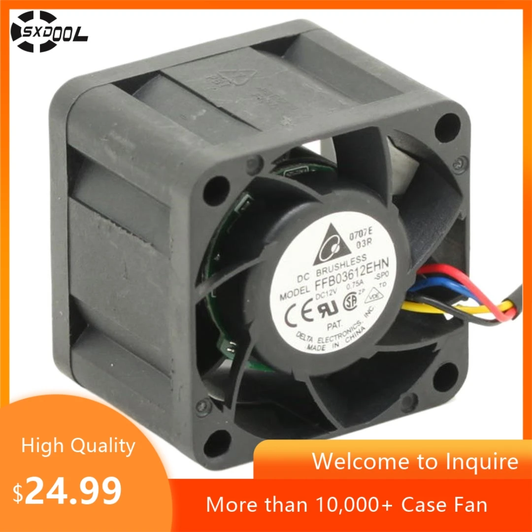 2pcs Delta FFB03612EHN 36mm 3628 DC 12V 0.75A Mini Micro Fan, Industrial 1U Server Inverter High Speed Cooling Fans