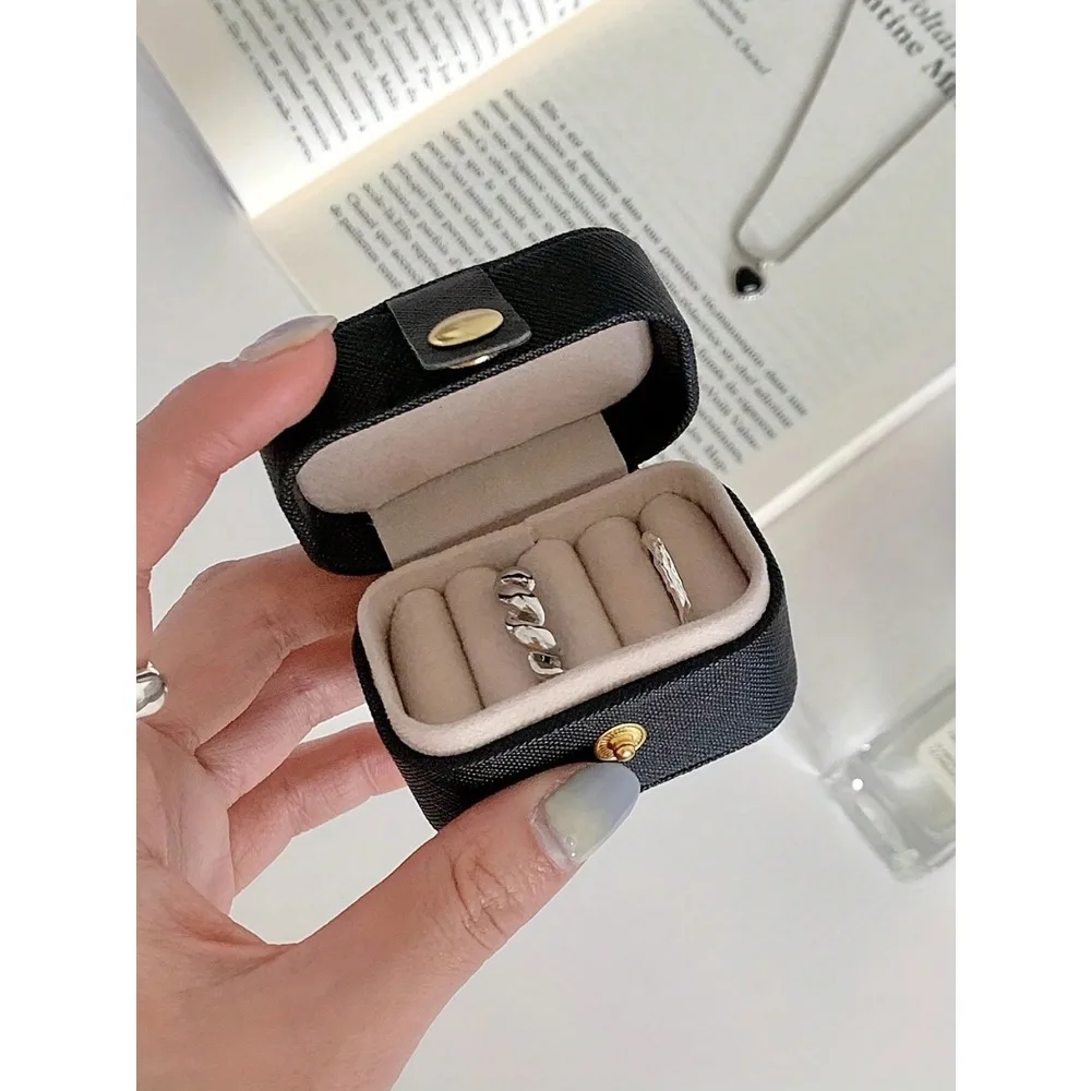 

PU Leather Ring Box, Travel Jewelry Storage Box, Portable Jewelry Case, Proposal Ring Box, For Displaying Rings, Necklaces, Earr