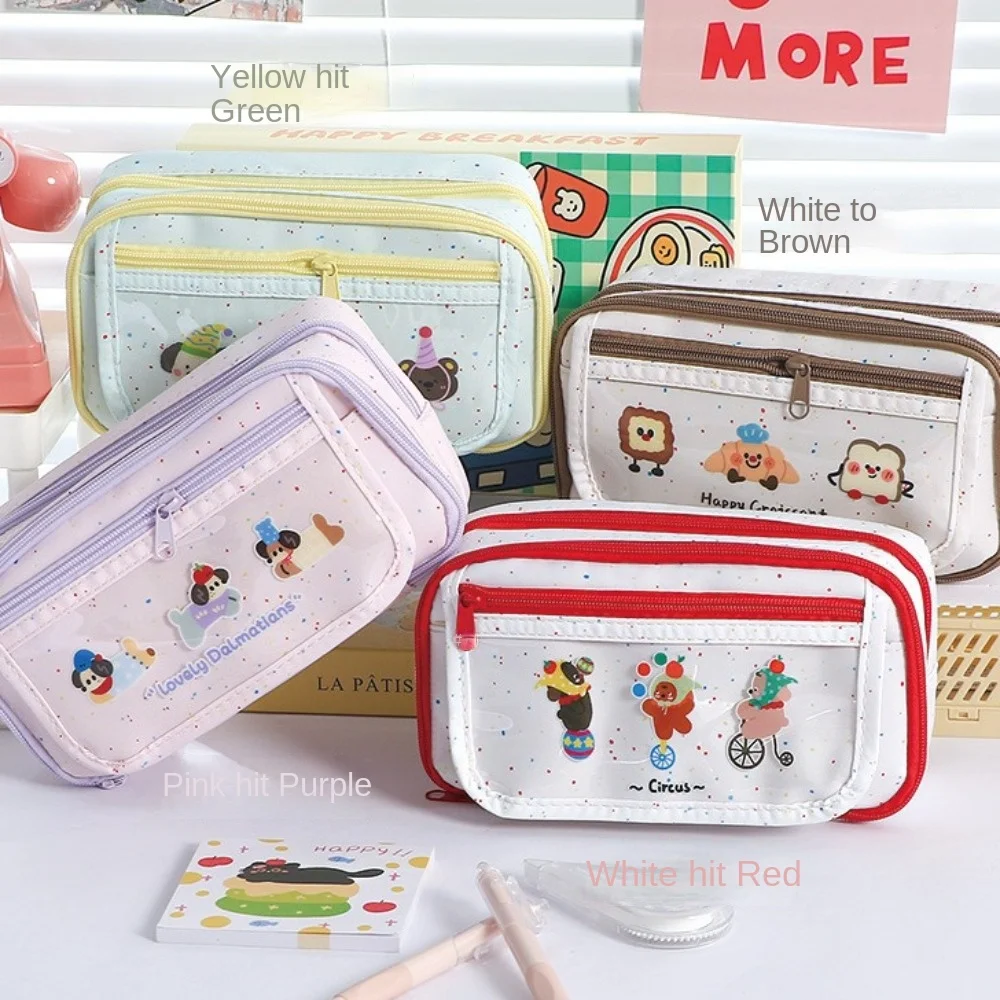 

Large Capacity Cartoon Pencil Case Cosmetics Storage 9 Multi Layers Korean Pencil Bag Zipper Handheld Makeup Bag Office Supplies