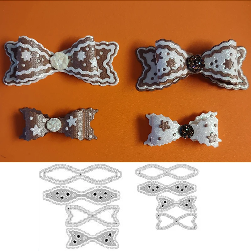 

Cute Bowknot Christmas Navidad Gingerbread Cookie Bows Metal Cutting Dies Stencils for DIY Scrapbooking Card Making Craft