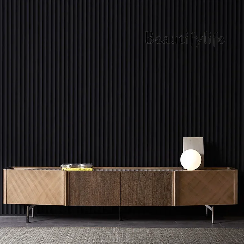 NEW BJ Italian Light Luxury TV Cabinet Living Room High-end Villa Luxury Post-modern Minimalist Audio And Video Rock Slab