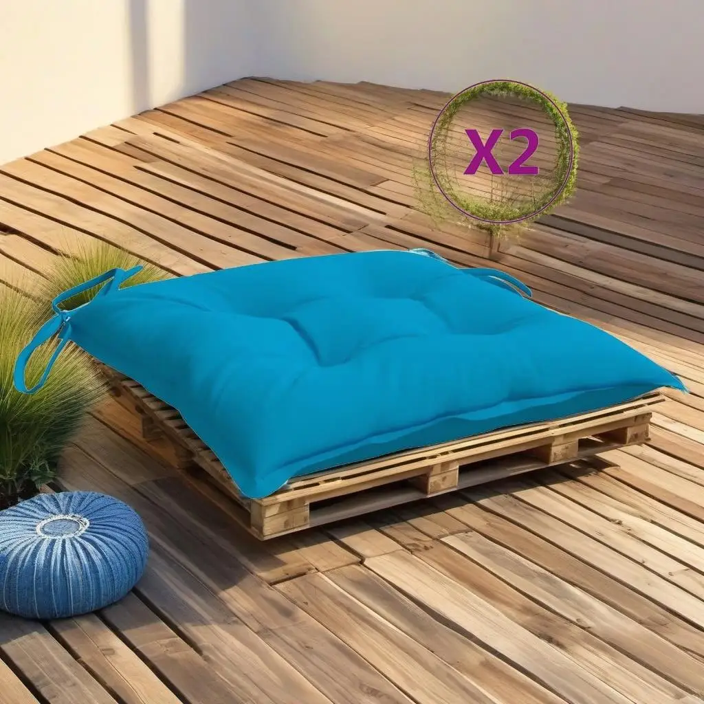 

2PCS Light Blue Pallet Cushions 19.7x19.7x2.8in Oxford Fabric for Outdoor Seating