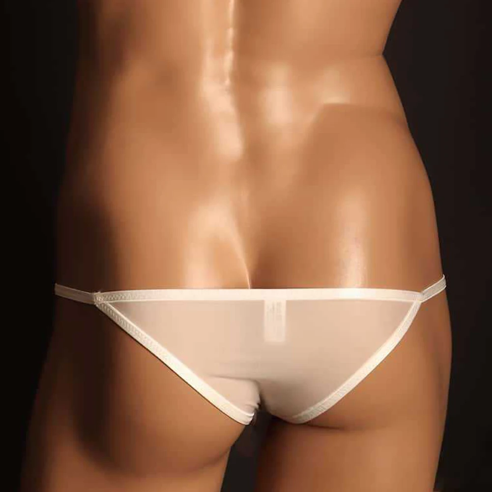 1 قطعة الرجال مثير منخفضة الارتفاع G-سلاسل كبيرة الانتفاخ الحقيبة موجز صغير رقيقة جدا مثلي الجنس سيسي سيور الملابس الداخلية تنفس السروال #3