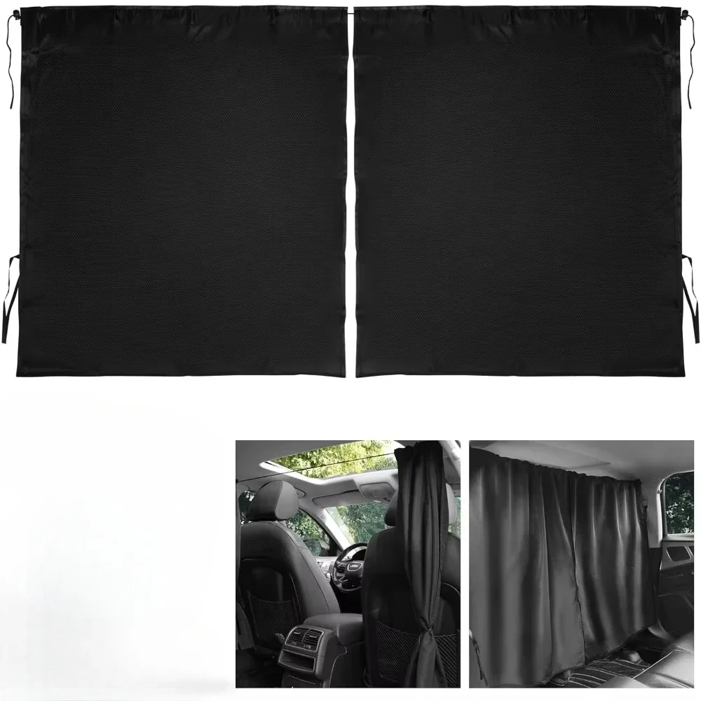 2Pcs Car  Middle Partition Curtain Sealed Taxi Cab Partition Sunshade and Privacy Curtain 134x78cm