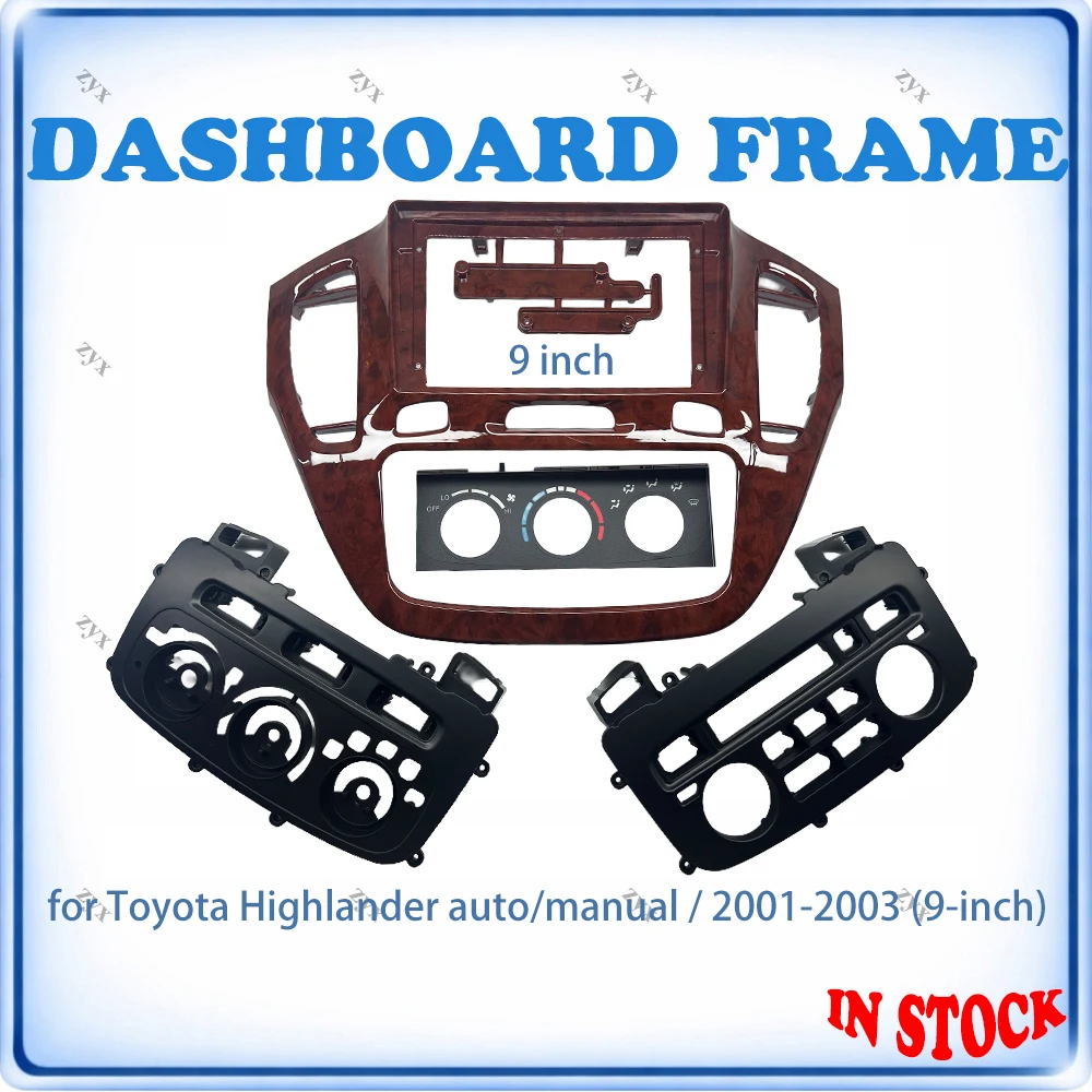 

Car Radio Fascia Frame For Toyota Highlander 2001-2003 9 inch Auto/Manual Stereo Wiring Harness