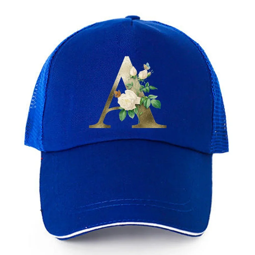 Fashion Golden Flower Letter Baseball Cap Women Men Breathable Hip Hop Hats Summer Casual Mesh Caps Unisex Cotton Snapback Caps 5