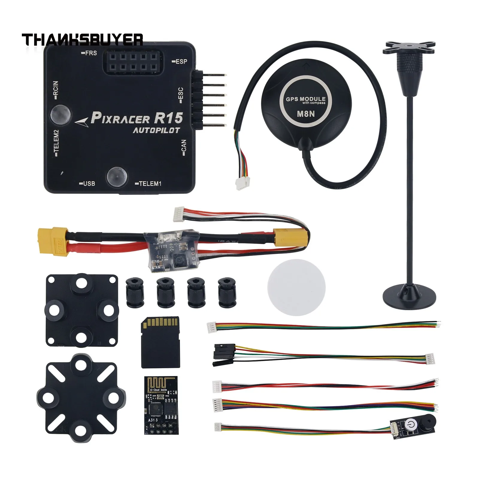 Pixracer R15 controlador de vuelo PIXHAWK con GPS para Dron de ala fija multicóptero, fotografía aérea