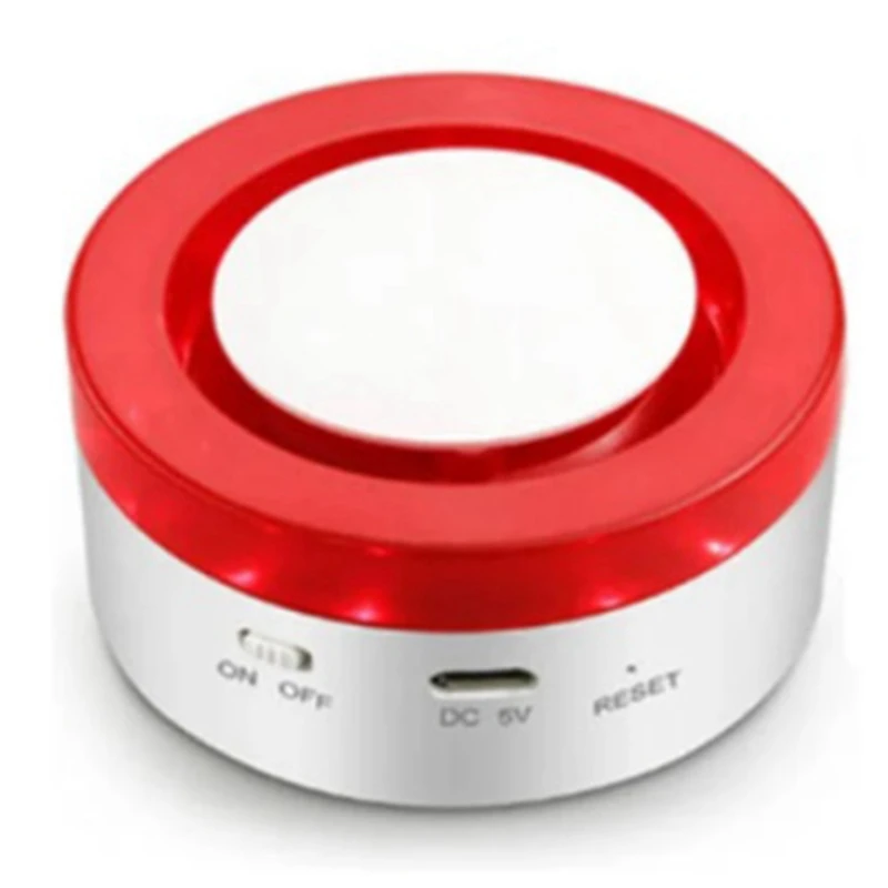 QWE-Home Security Tuya Smart Siren Alarm Strobe Flash Horn 100DB Big Sounds To Threaten Thief For Alexa EU Plug Durable