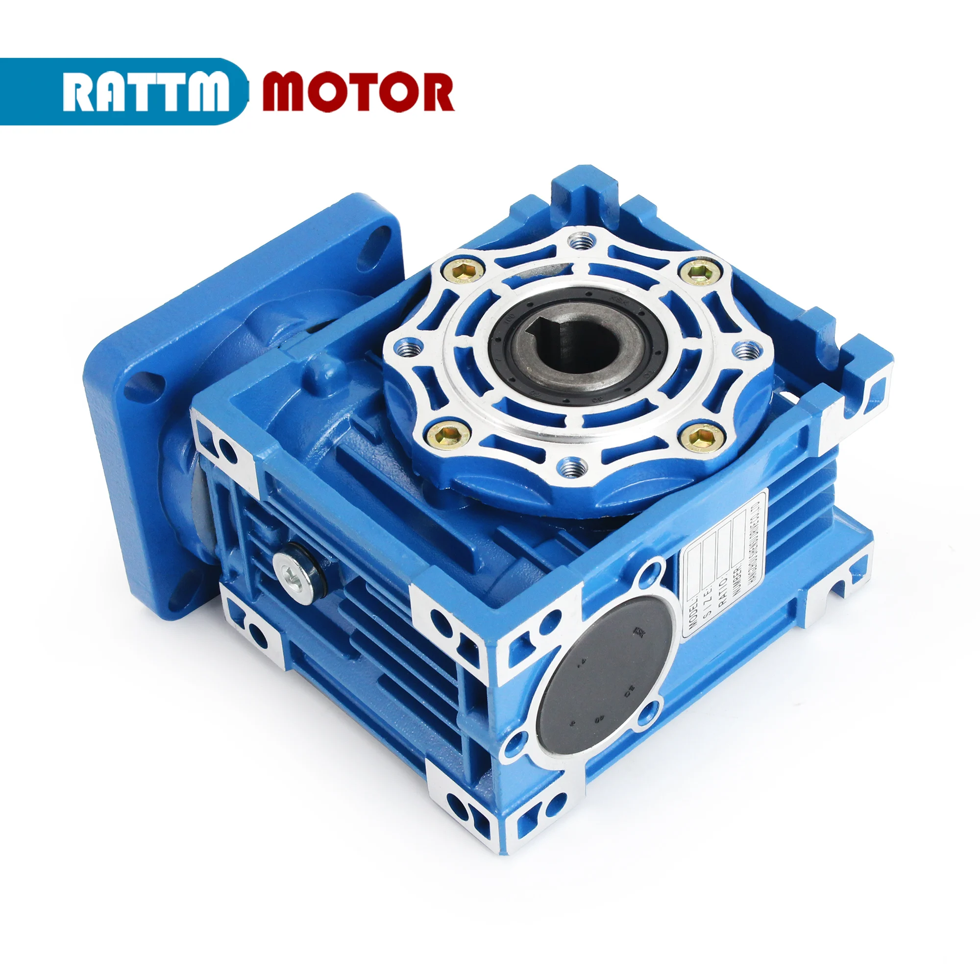 Imagem -05 - Grande Torque Nmrv090 Worm Gear Gearbox Redutor Relação para Flange 110 130 Servo Stepper Motor Entrada 19 mm 22 mm 24 mm 28 mm