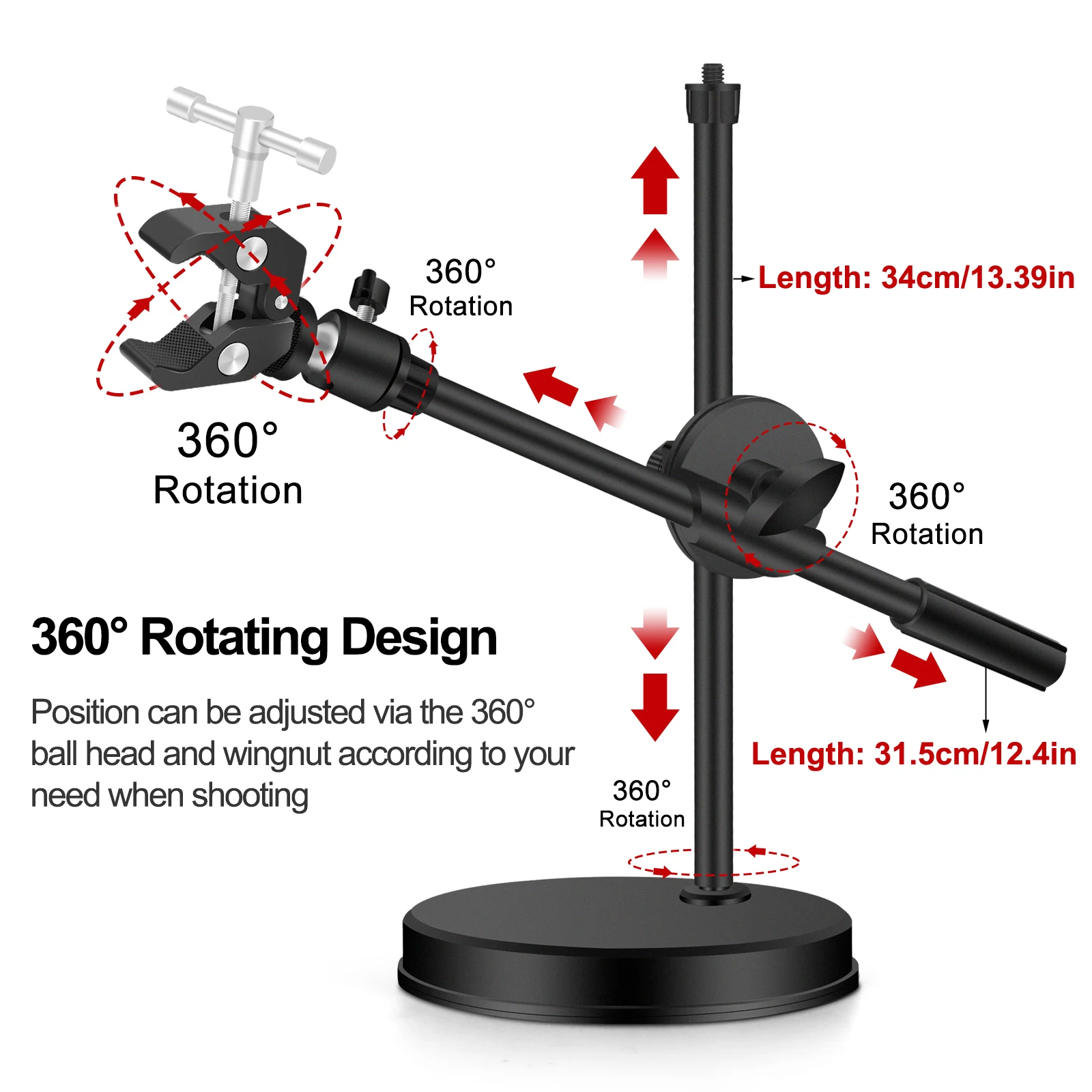 NEWACALOX 360° Flip Adjustable PCB Clip Heat Gun Holder Mobile Phone Holder Soldering Third Hand Welding Repair Workbench