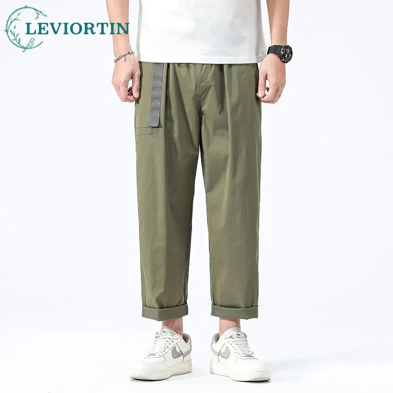 2025 Spring and Autumn Men's Youth Fashion Simple and Versatile Straight Tube Loose and Fashionable Solid Color Casual Pants