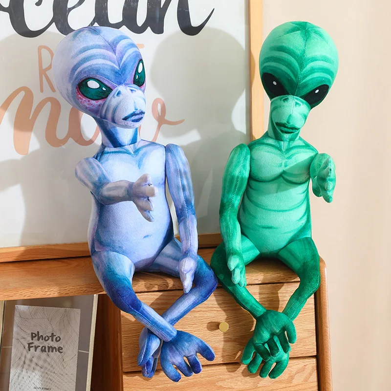 Creative High Quality Simulation PU Alien Plush Doll Backpack Gold Silver Color Alien Plush Toy For Boys And Girls Schoolbag