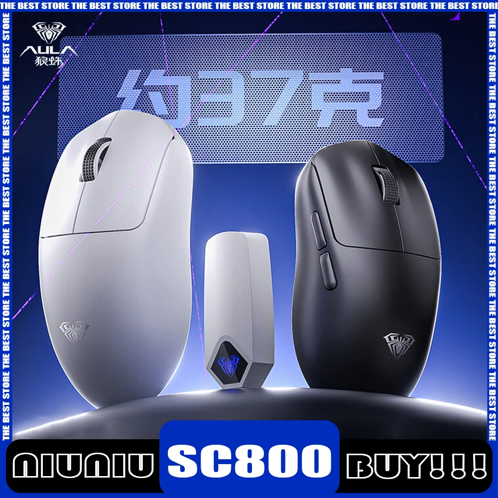 

AULA SC800 Wireless Mouse Dual Mode PAW3395 Long Battery E-sports Gaming Mouse Low Delay Lightweight Office PC Gamer Accessories