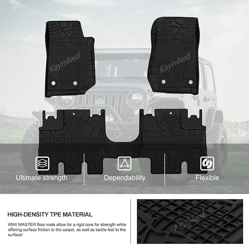 

Off Road 4x4 Exterior Accessories TPE Floor Mats Front & Rear All Weather Protect Mats For 2007-2017 Jeep Wrangler JK 2&4 Door