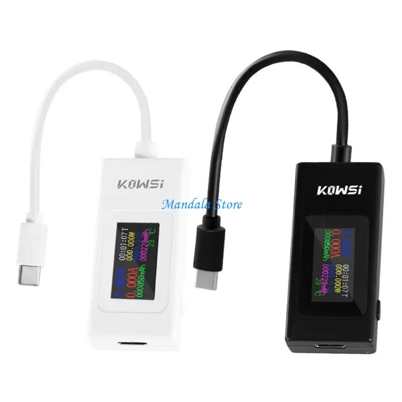 U2JC Digital Multimeter USB C Tester Power Meter Color Screen Ammeter Voltmeter 4-30V 0-6.5A USB Cable ChargerDetector
