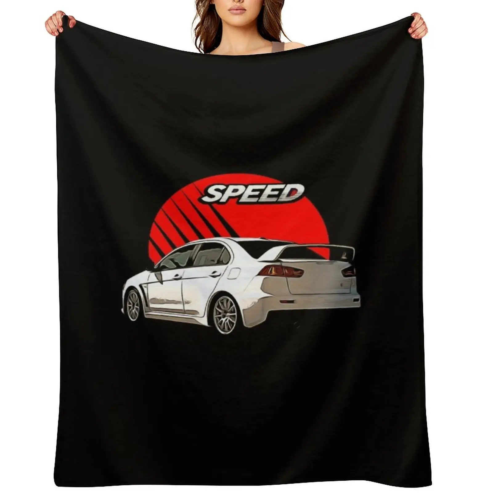 

Atrium White Lancer EVO X With Black And Red Speed Throw Blanket Bed linens Designers For Sofa Thin Polar Blankets