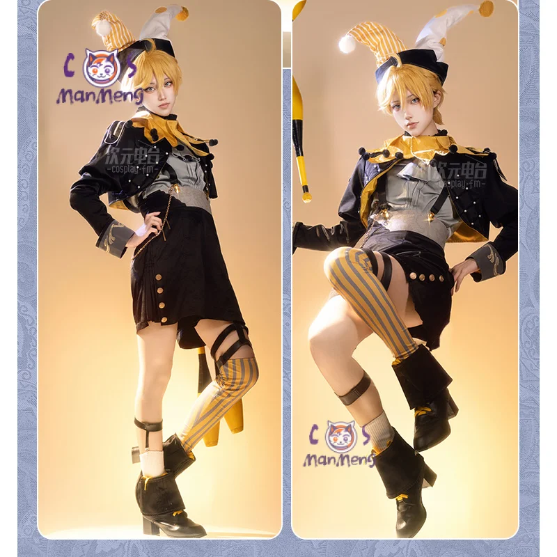 Len Anime Kagamin Len Rin Cosplay Kostüm Hut Schal Socken Zubehör Halloween Weihnachten süße Mode Frau Männer Neues Uniform-Set