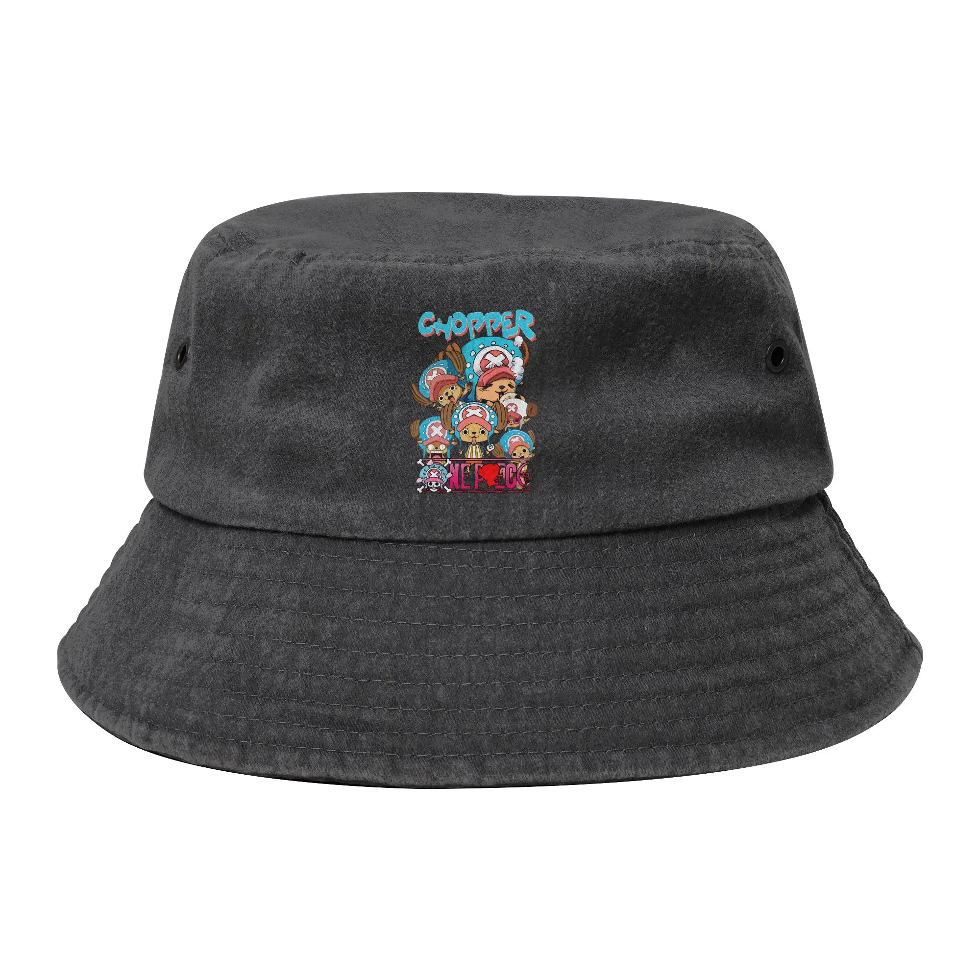 Tony Tony Chopper One Piece Bucket Hats Men Women Hiking  Distressed Cotton Fishing Hat Travel Bob Hat