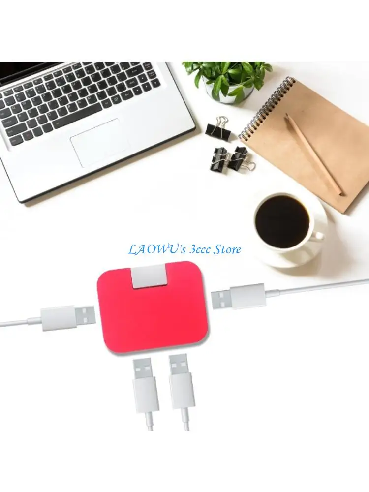 

Y8AD 4pcs/set Mini USB Hub 4 Port Expander Foldable Square Adapter for Laptops and Computer Accessories