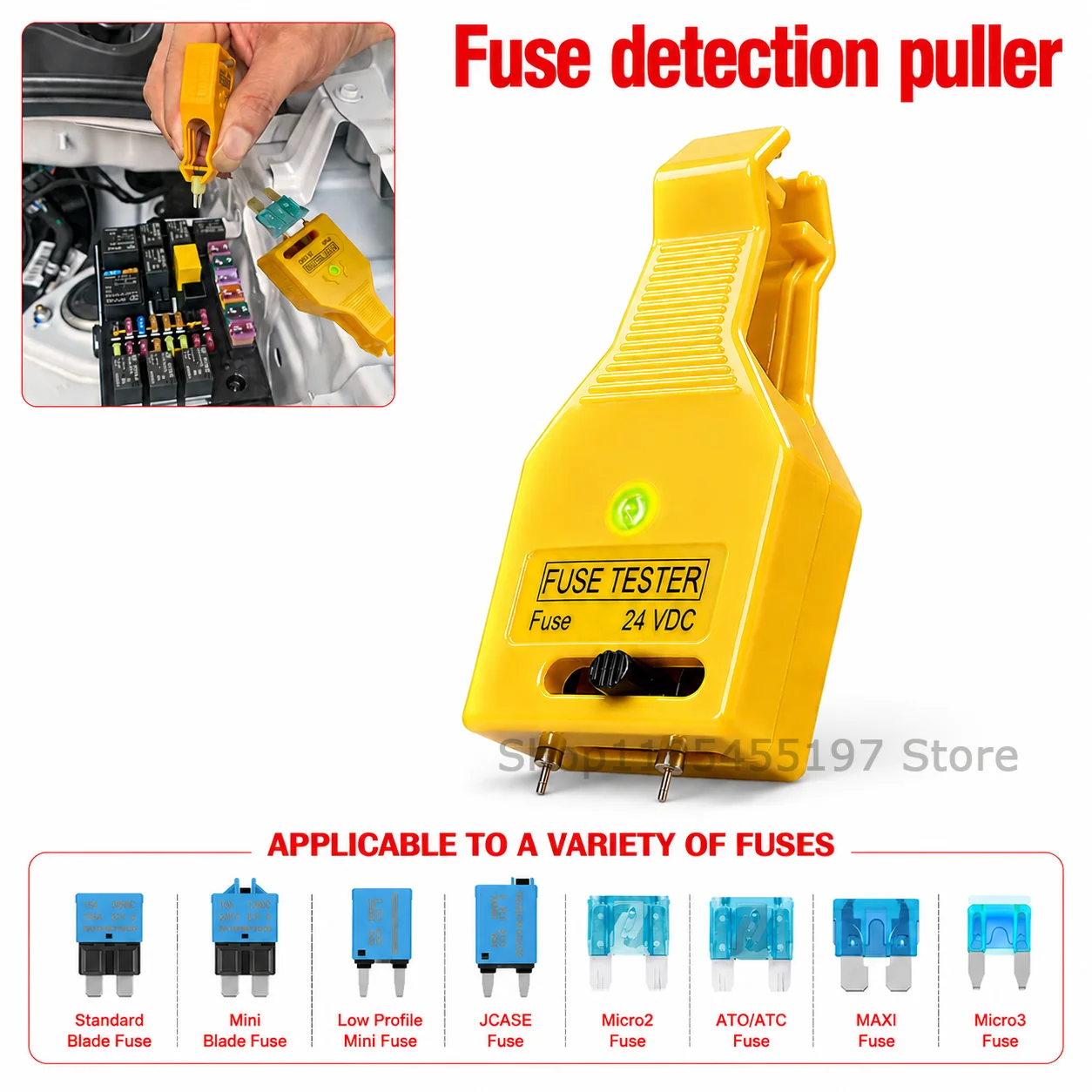 DC 24V Automotive Blade Fuses Tester and Puller Check for Circuit Breakers for Car ATR ATO/ATC ATM Reset Fuse Removal Tool