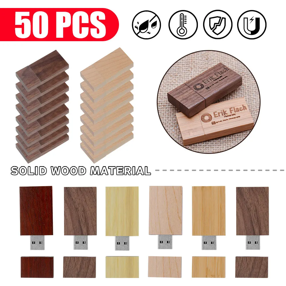 

50pcs/lot Customize Wooden LOGO Free USB Pen Drive 4GB 8GB USB 2.0 Stick 16GB 32GB Flash Drive Exquisite Wood Photography Gift