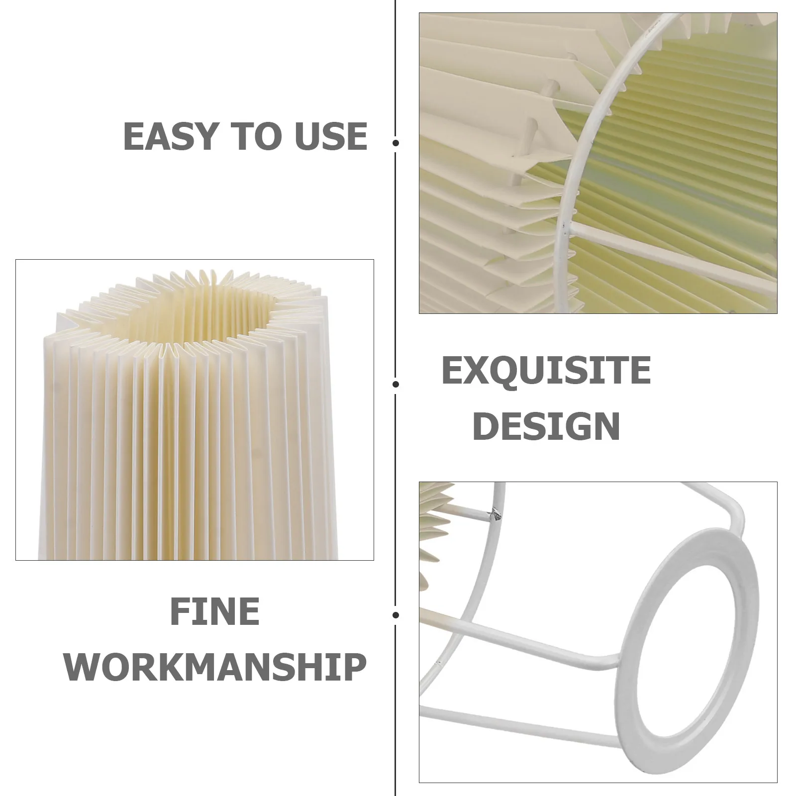

Pleated Lampshade Decorative Ceiling Light Shade Simple Style Hanging Lamp Cover Yellow Dust Protection Bedroom Lighting