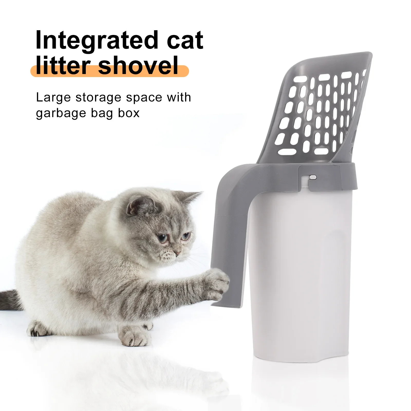 

Cat Litter Shovel Self-cleaning Big Capacity Cat Litter Scooper with Built-in Poop Bag Kitten Toilet Clean Tool Pet Accessories