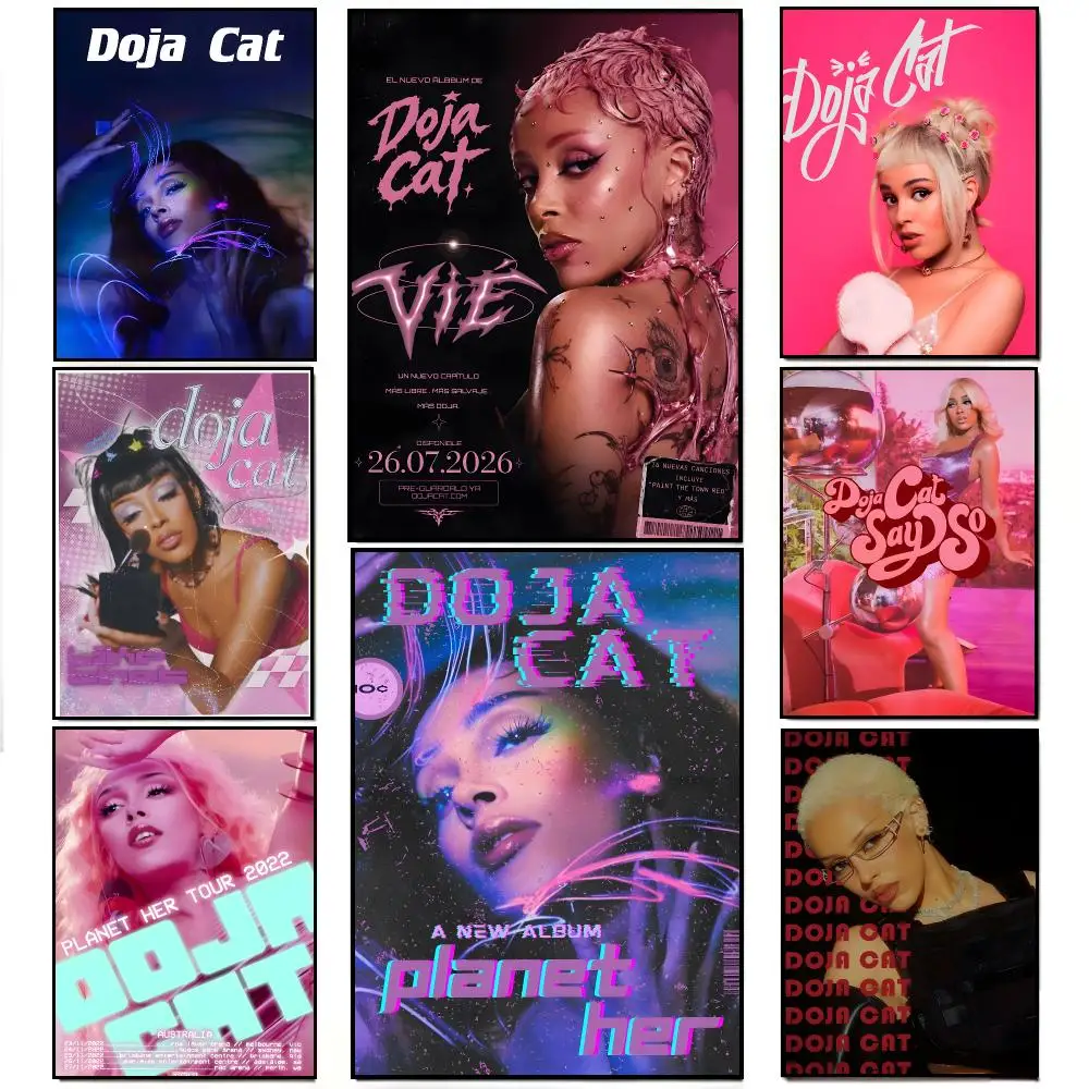 Pop Rap Star D-Doja Cat Poster Artwork Self Adhesive Indoor Wall Hanging Room Decor Gift