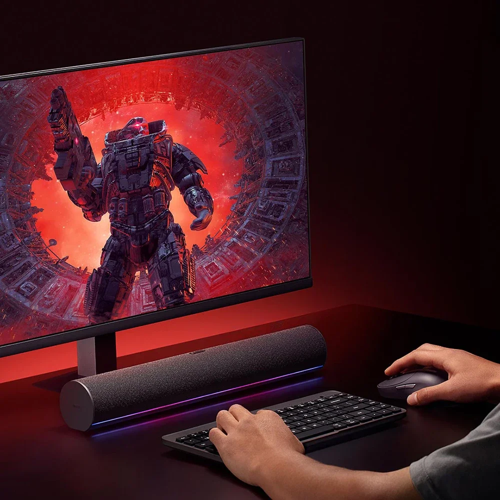 XIAOMI Redmi سماعات الكمبيوتر أربعة وحدات ثنائية القناة ستيريو RGB الضوء المحيط بلوتوث 5.0 المدمج في مقبض الميكروفون التحكم