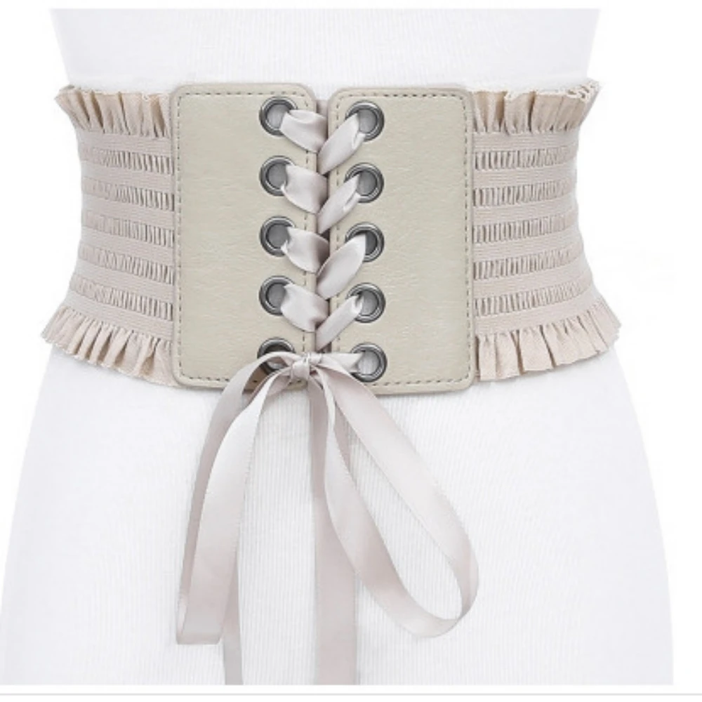 New Ladies's Retro corset Belts Pin Buckle Elastic Lace Gothic Style Cummerbunds tie rope Goth Punk For Women On Shirt Dress Bel view 6