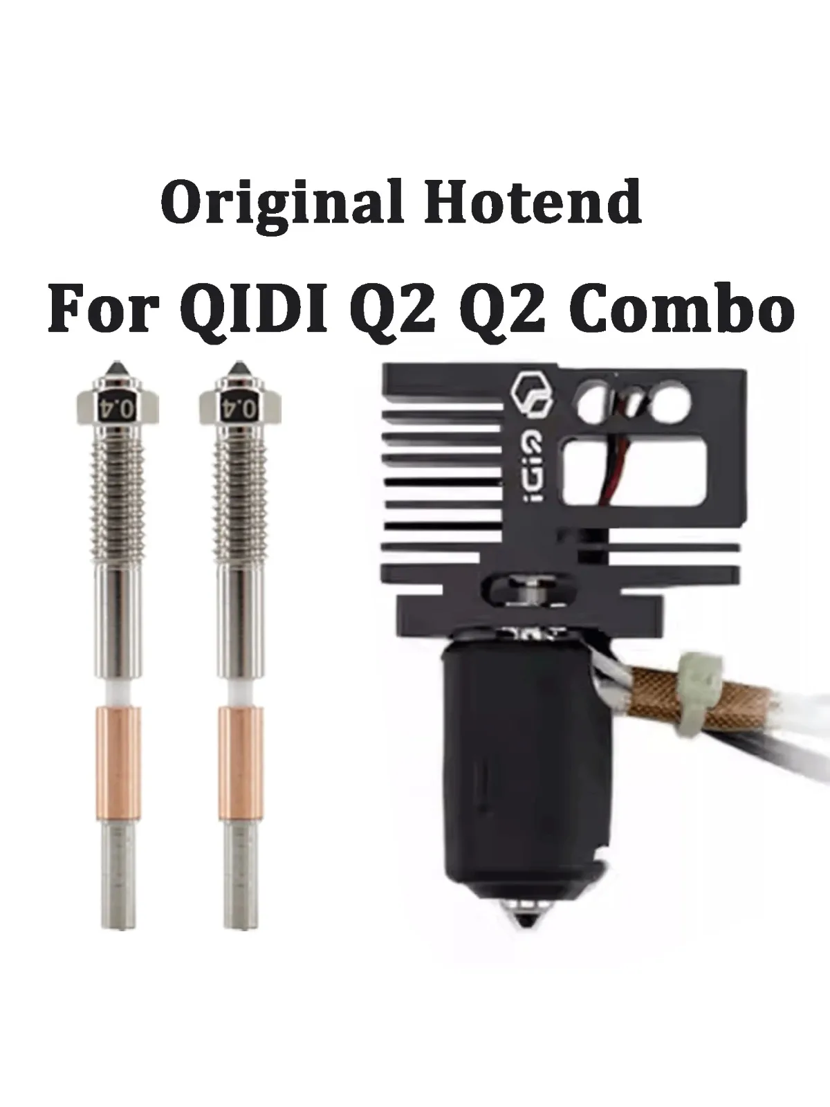 Oryginalny hotend QIDI Q2 do drukarki 3D QIDI Q2 Combo, bimetaliczna szybka wymienna dysza 0.2/0.4/0.6/0.8mm do hotendu QIDI Q2 — zdjęcie produktu 7