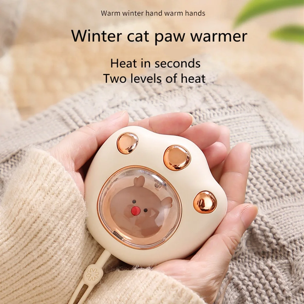 Portable Hand Warmer 2400Mah USB Charge Power Bank Rechargeable Mini Hand Warmer for Winter Outdoor Hiking Pink