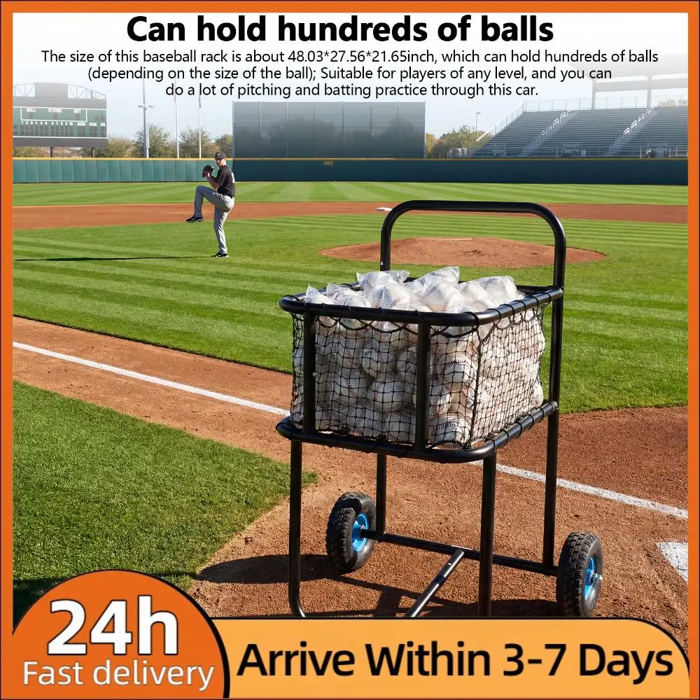 

Стеллаж для хранения мячей на колесах, контейнер для мячей на колесах, вмещает сотни мячей, подходит для софтбола, пиклбола и бейсбола