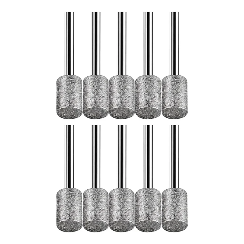 

10Pcs8mm Cylindrical Head Diamond Burr Stone Carving Grinding Set for Stone Rocks Glass Ceramics-for Dremel-Rotary Tools